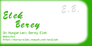 elek berey business card